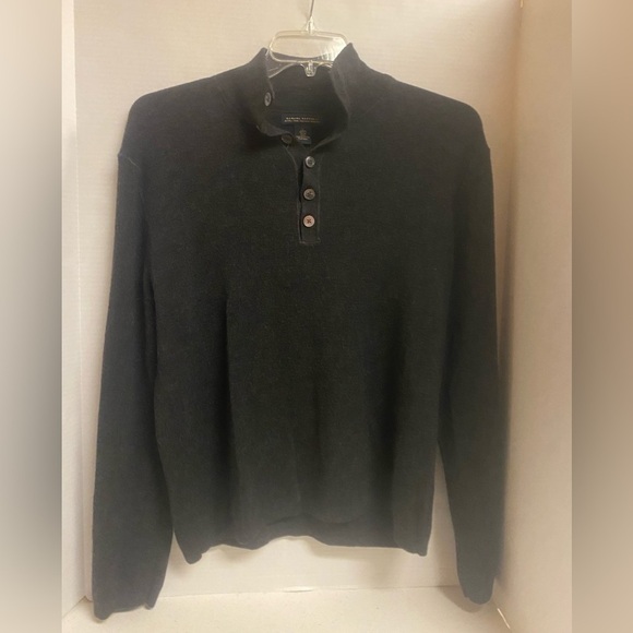 Banana Republic Other - Banana Republic Men's Dark Gray Italian Merino Wool Quarter Button Sweater Large